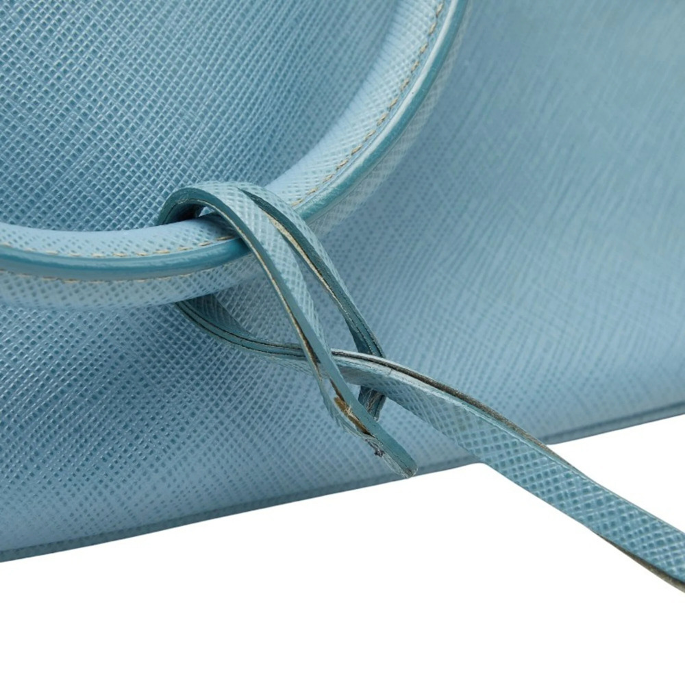 PRADA Blue Leather Saffiano Shoulder Bag - Picture 8 of 14